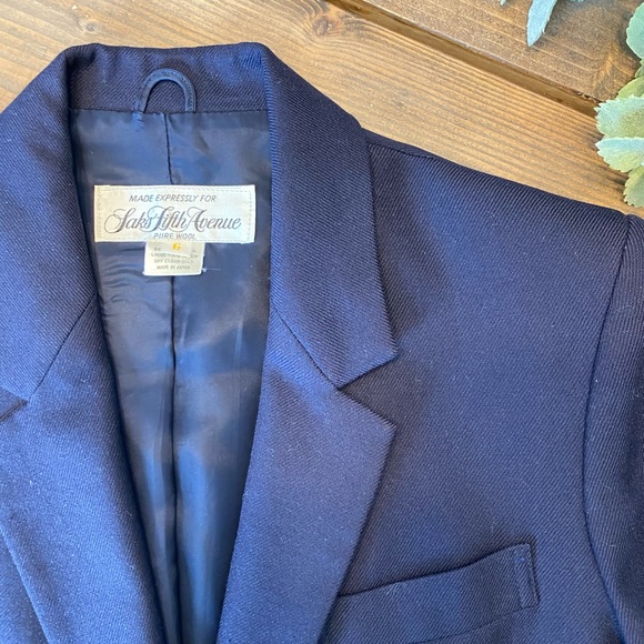 Saks Fifth Avenue Navy Blazer - Picture 2 of 5